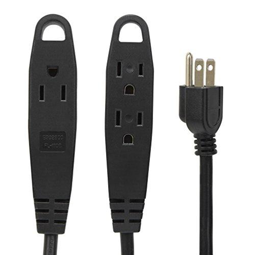 BindMaster 30 Feet Heavy Duty Extension Cord/Wire 3 Prong Grounded 3 outlets Black