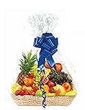 Purple Q Crafts Clear Basket Bags 10 Pack Extra Large Cellophane Wrap for Baskets 30" x 40