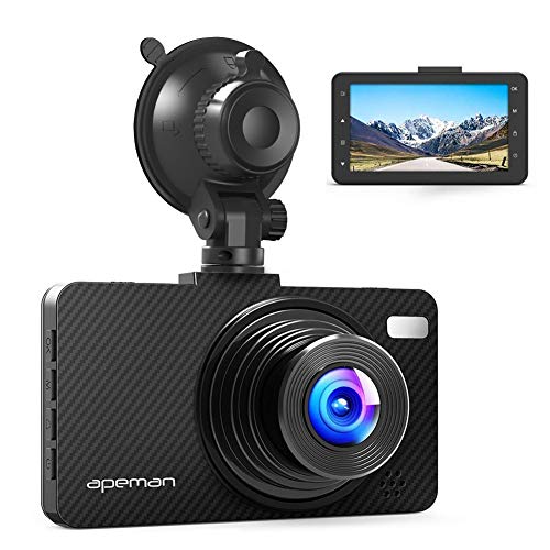 APEMAN Dash Cam Dashboard FHD 1080P Car Camera DVR Recorder with 3.0" LED Screen, Super Night Vision, G-Sensor, WDR, Loop Recording, Motion Detection