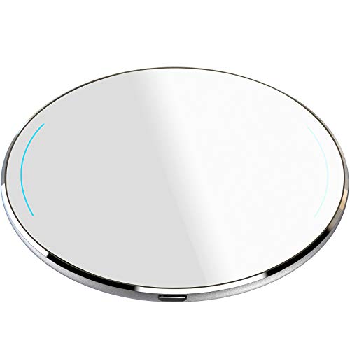 TOZO W1 Wireless Charger Thin Aviation Aluminum Computer Numerical Control Technology Fast Charging Pad Silver (NO AC Adapter)
