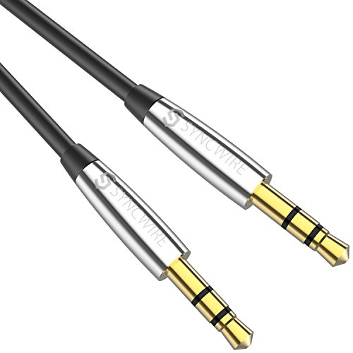Aux Cable Audio Cord - Syncwire 3.5mm Auxiliary Headphone Lead for Car, Beats, Sony, iPhone, iPad, iPod, Echo Dot, Home Stereos, Smartphones, Tablets, MP3 Players & More - 3.3ft/1M, Black