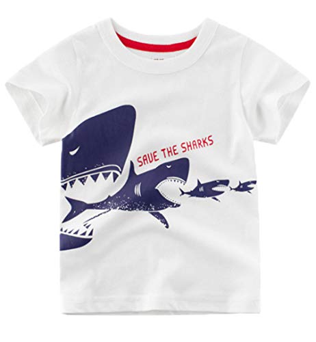 Sladatona Little Boys Short Sleeve Fire Truck Tee Cotton Toddler/Infant Kids Casual T-Shirt