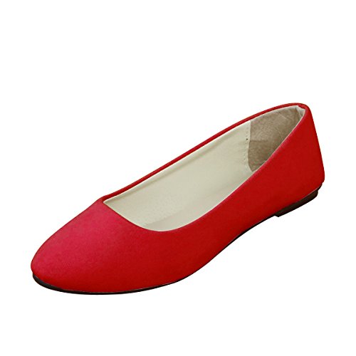 Stunner Women Cute Slip-On Ballet Shoes Soft Solid Classic Pointed Toe Flats