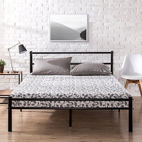 Book Cover Zinus Metal Platform Bed Frame with Headboard and Footboard/Premium Steel Slat Support/Mattress Foundation, King