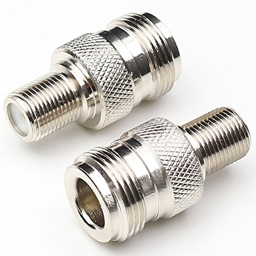 ANHAN F Type Female to N Type Female Connector RF Coax Straight Antenna Adapter 2Packs