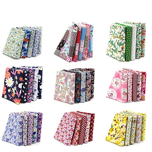 Book Cover 100PCS BcPowr 10 x 10cm Different Pattern Fabric Patchwork Craft Cotton DIY Sewing Scrapbooking Quilting Dot Pattern