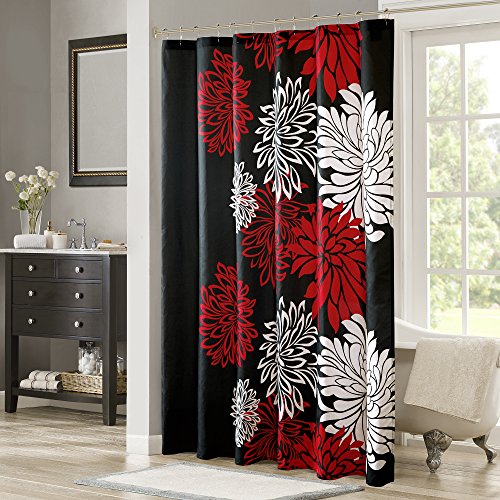 Book Cover Comfort Spaces Enya Bathroom Shower Floral Printed Cute Chic Microfiber Fabric Bath Curtains, 72