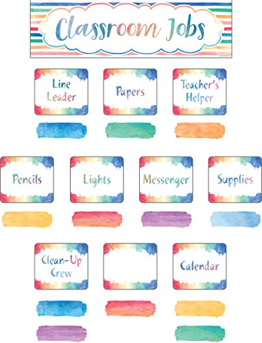 Watercolor Classroom Jobs Mini Bulletin Board