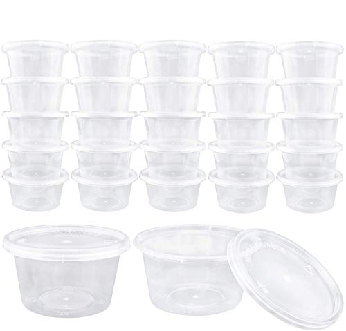 Book Cover Augshy 40 Pack Small Plastic Containers with Lids for Slime, Foam Ball Storage Containers with Lids (4 oz)