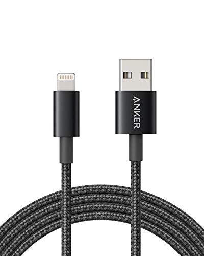Book Cover Anker 6ft Premium Nylon Lightning Cable, Apple MFi Certified for iPhone Chargers, iPhone Xs/XS Max/XR/X / 8/8 Plus / 7/7 Plus / 6/6 Plus / 5s, iPad Pro Air 2, and More(Black)