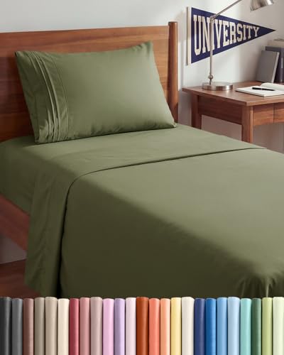 Twin XL Sheet Set - Breathable & Cooling - College Dorm Room Bed Sheets - Hotel Luxury Bed Sheets - Extra Soft Sheets - Deep Pockets - Easy Fit - 3 Piece Set - Bed Sheets - Twin - Twin XL Bed Sheet 30 - Sage Green Twin XL