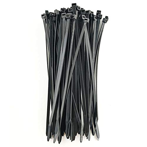 HS Plastic Zip Wire Ties Black Nylon Cable Zip Ties for Fencing Travel Outdoor Purpose, Cable Ties 14 Inch 50 LBS UV Resistant 100 Pieces
