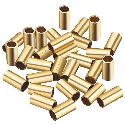 Frienda 30 Pack Macrame Beads Rings Brass Tube Beads for DIY Sewing Craft and Macrame Wall Hanging Plant Holder Craft