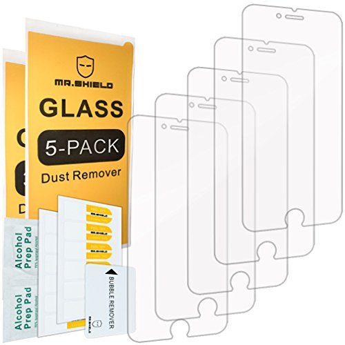 Mr.Shield [5-PACK] Designed For iPhone 6 Plus/iPhone 6S Plus [Tempered Glass] Screen Protector with Lifetime Replacement