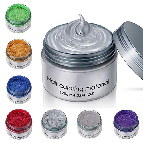 SUNSENT Temporary Hair Color Wax, 7 Colors Professional DIY Hair Wax Dye Styling Cream Mud, Washable Hair Paint Wax For Party, Cosplay,Club