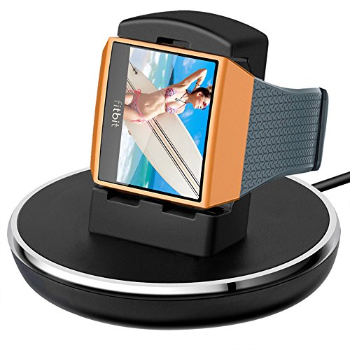 Compatible with Fitbit Ionic Charger, EPULY Accessories Women Men Charging Cable/Stand/Dock/Station with 3ft Compatible with Fitbit Ionic Smart Watch, Black
