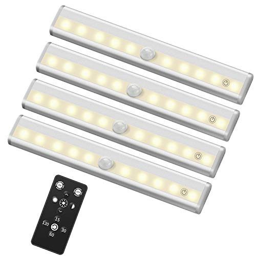 SZOKLED Remote Control LED Lights Bar, Wireless Portable LED Under Cabinet Lighting, Dimmable Closet Light Stair Night Lights Battery Operated, Stick on Anywhere Safe Light for Hallway Kitchen Bedroom