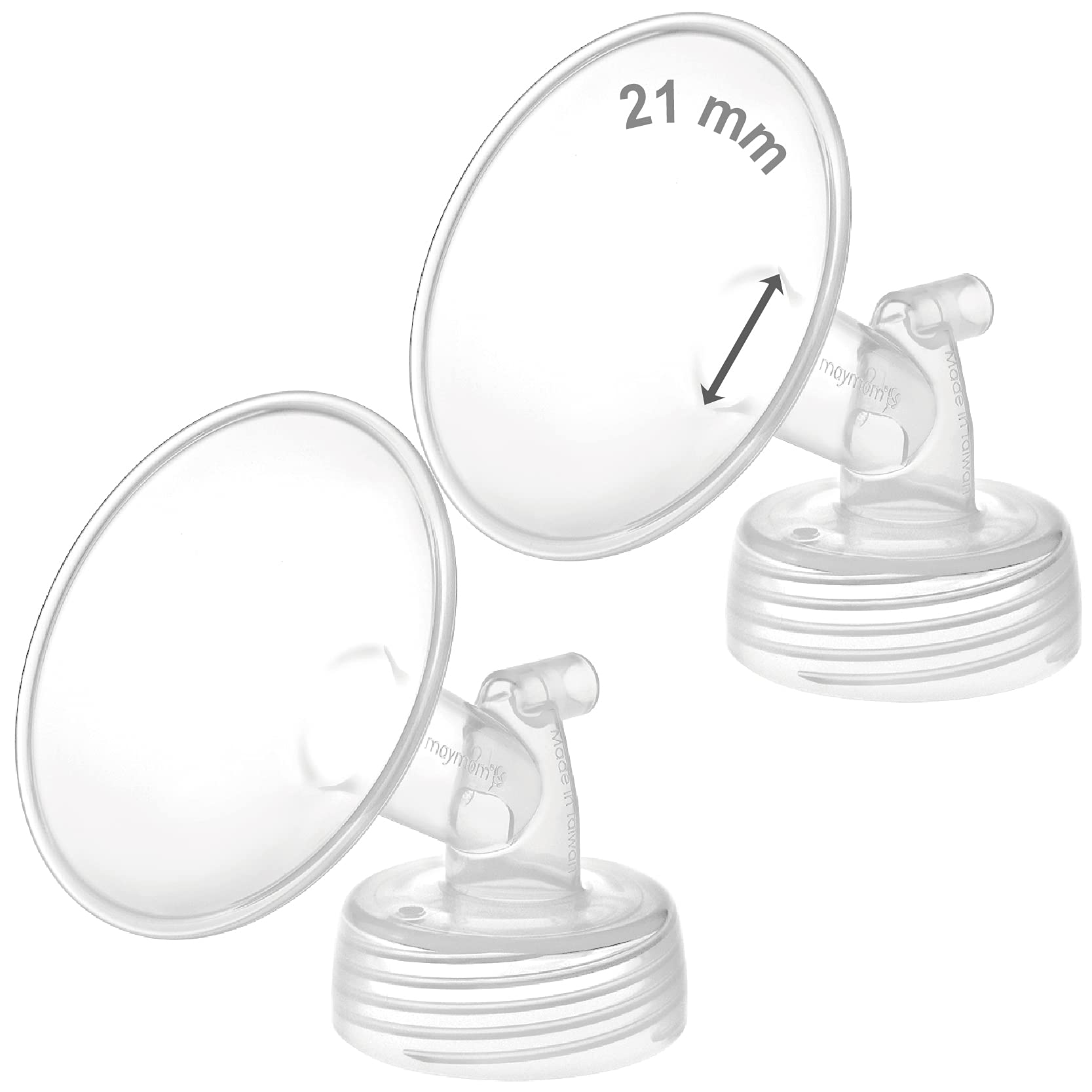 Maymom Wide Neck Pump Part for Spectra S1/S2 Pumps; Incl Wide Mouth Flange; Not Original Spectra Flange; Replaces Spectra Shield (21 mm Two Flanges) Two Flanges Clear 21 mm