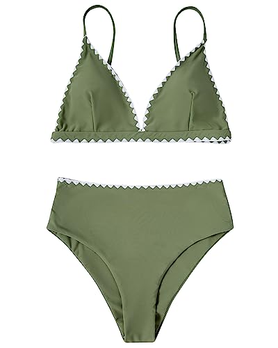 RUUHEE Women Stripe Printing Padded Push up 2 Piece Bikini Sets Swimsuits