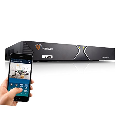 TIGERSECU Super HD 1080P H.265+ 16-Channel Hybrid 4-in-1 DVR Security Recorder Without Hard Drive, for 2MP TVI/5MP TVI/AHD/CVI/Analog Cameras (Cameras and Hard Drive Not Included)