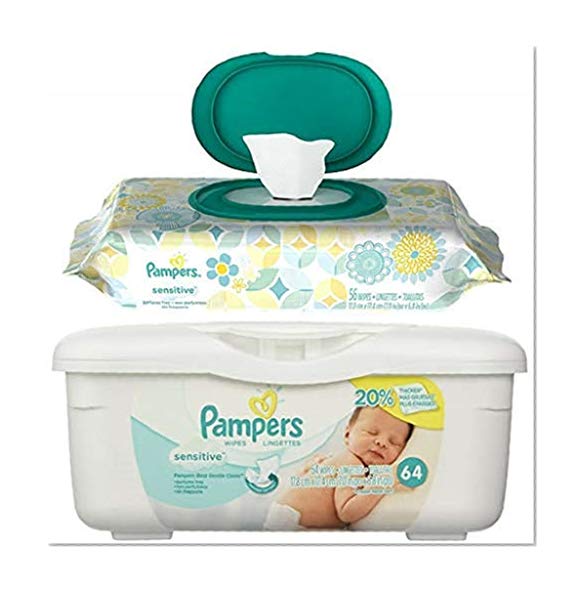 Pampers Sensitive Wipes Pop Top 56 ct + Bonus 64 ct Tub Wipes