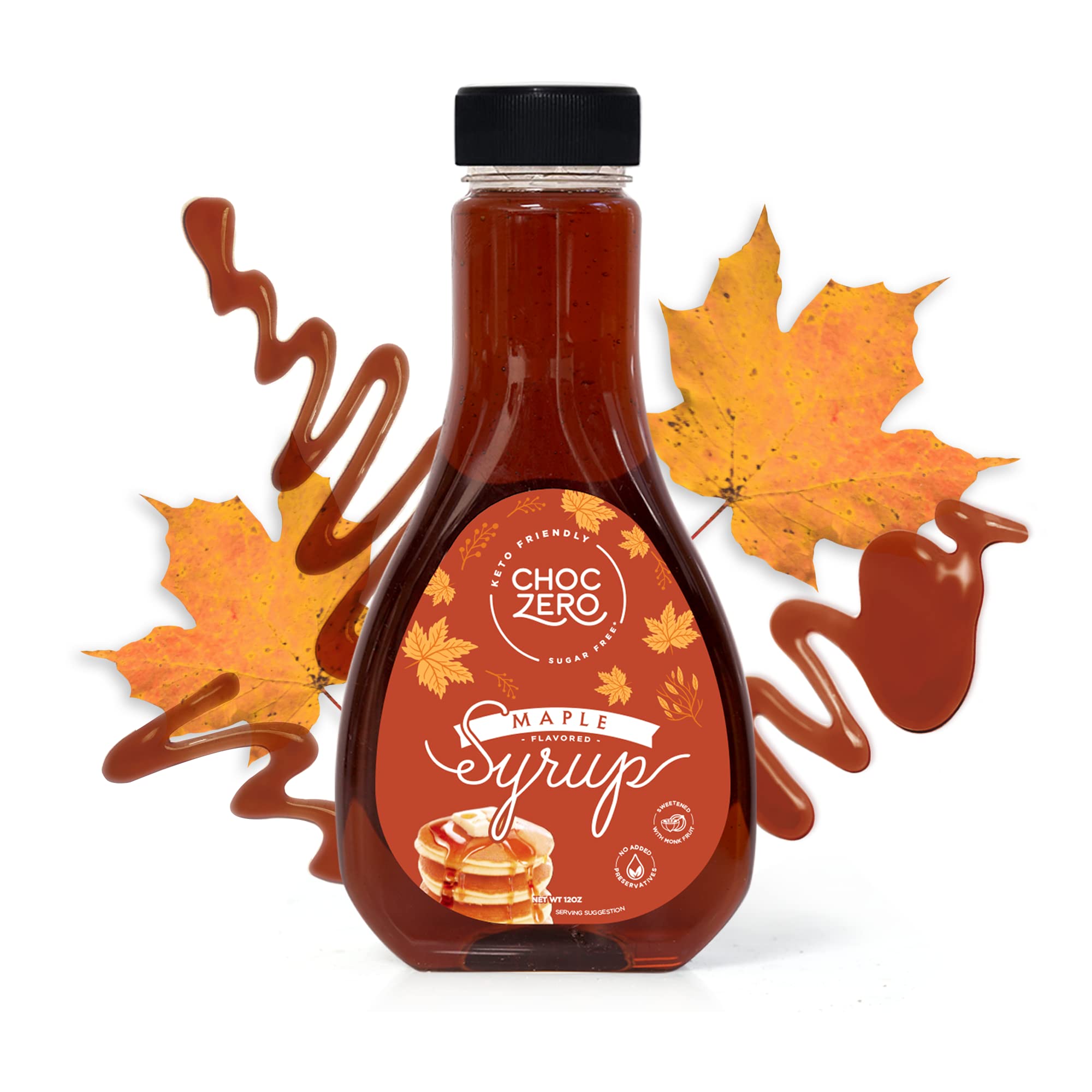 ChocZero's Maple Syrup. Sugar free, Low Carb, Sugar Alcohol free, Gluten Free, No preservatives, Non-GMO. Dessert and Breakfast Topping Syrup. 1 Bottle(12oz)