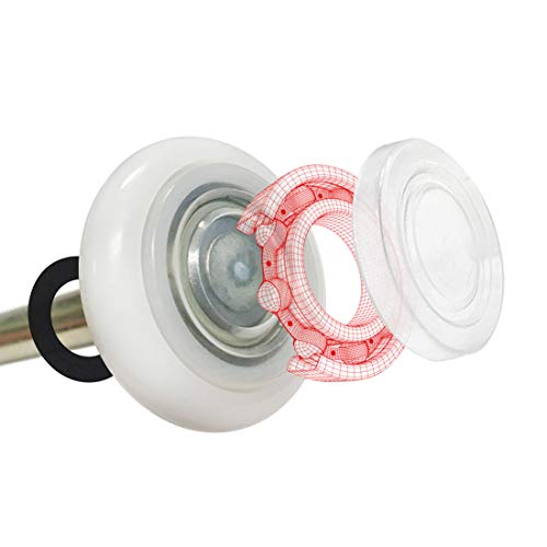 Ultra-Life MAX 2" Reinforced Dual Cage, Sealed 6200ZZ Ball Bearing Nylon Garage Door Roller and 4" Stem (10 Pack)