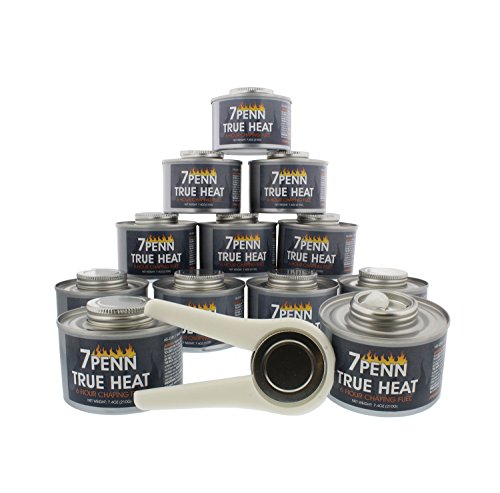 7Penn Buffet Food Warmers for Parties, 12 Pack - 6 Hour Chafing Dish Fuel Cans Catering Food Warmers Buffet Heating Food Warmer Party Canned Heat Burner with Bonus Lid Openers