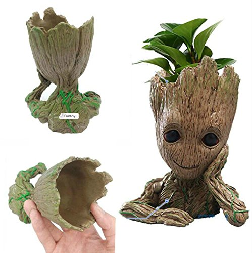 Funtoyworld Creative Groot Planter Pot Baby Groot Flowerpot Movie Tree Man Pen Container Guardians 2 Action Figures Toy Gift