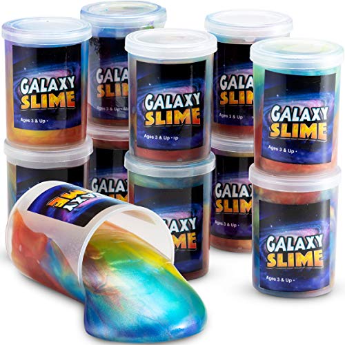 Book Cover Galaxy Slime for Kids - 15 Pack of Slime Putty in Assorted Neon Colors, Premade Marble Rainbow Slime Birthday Party Favor Toys by Bedwina