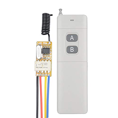 Wireless Relay Switch, 433Mhz DC3.5V- 12V, Long Range Mini Wireless Remote Control Transmitter with Receiver Module for Cars, LED Lights and More, Receive Distance More Than 300 Meters
