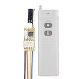Wireless Relay 12V Long Range Remote Control Switch, Universal 433Mhz RF Transmitter Receiver Mini Remote Relay in Latched Module for Home Use and More DC 3.7V 4.5V 5V 6V 7.4V 9V 12V