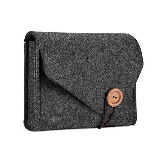 ProCase Macbook Power Adapter Case Storage Bag, Felt Portable Electronics Accessories Organizer Pouch for MacBook Pro Air Laptop Power Supply Magic Mouse Charger Cable Hard Drive Power Bank â€“Black