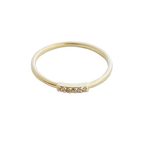 HONEYCAT Mini Crystal Row Ring in Gold, Rose Gold, or Silver | Minimalist, Delicate Jewelry