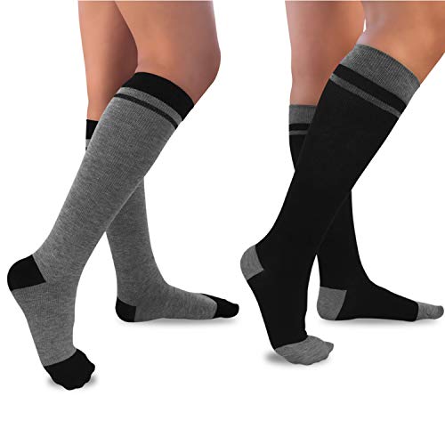 Soft Luxury Compression Socks, 15-20 mmhg Graduated Medical for Men & Women Nurses Travel & Maternity