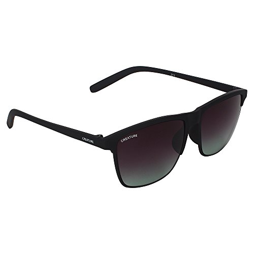 CREATURE Matt Finish Club Master Wayfarer Uv Protected Unisex Sunglasses(Doit-006| 53| Frame-Black)