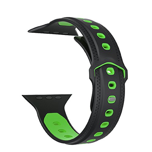 Ostart Sports Band/Strap Compatible Apple Watch 42mm, Soft Breathable Silicone Wrist Bands with Ventilation Holes for iWatch Series 1 2 3, Nike, Hermès, Edition, M/L Size