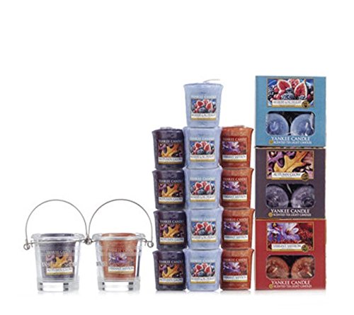 Yankee Candle Coffret cadeau 53 pièces « Floral Vibes », avec bougies chauffe-plat, bougies décoratives et bougeoirs en forme de seau