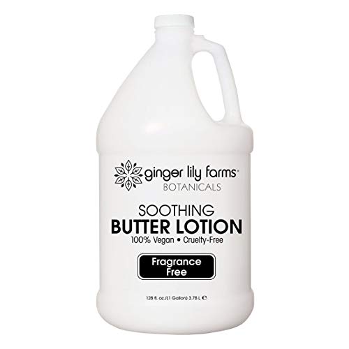 Ginger Lily Farms Botanicals Fragrance-Free Soothing Butter Lotion, 100% Vegan, Paraben, Sulfate, Phosphate, Gluten & Cruelty-Free, 1 Gallon, 128.0 Fl Oz
