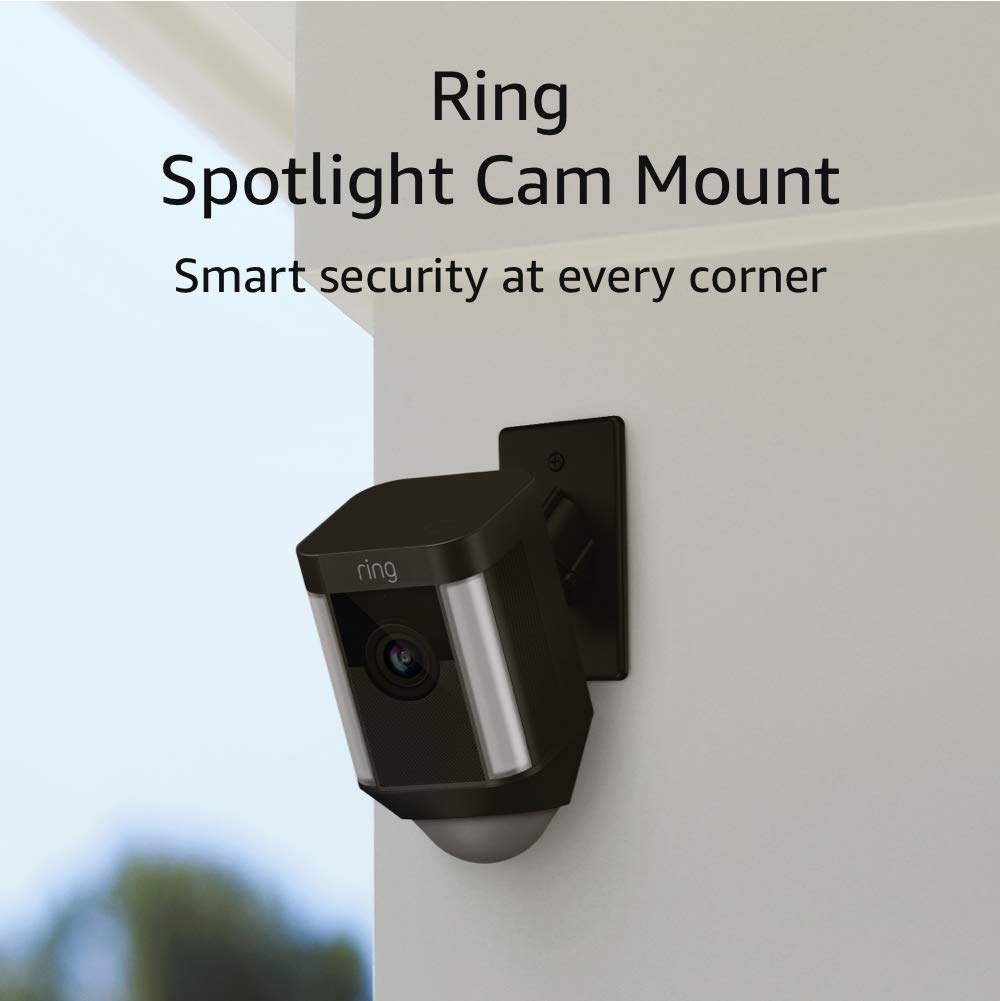 Book Cover Ring Spotlight Cam Mount - Hardwired HD Security Camera - Black Device Only Black