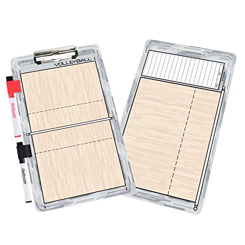Book Cover GoSports Volleyball Dry Erase Coaches Board with 2 Dry Erase Pens