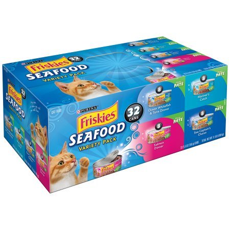 "Friskies Pate Wet Cat Food Variety Pack, Seafood Favorites - (32) 5.5 oz. Cans"