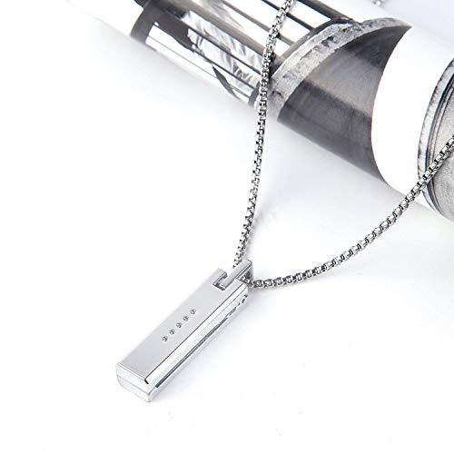 VEAQEE for Flex 2 Bands Jewely Necklace Stainless Steel Accessory Metal Pendant for Flex 2 Tracker (Silvery)