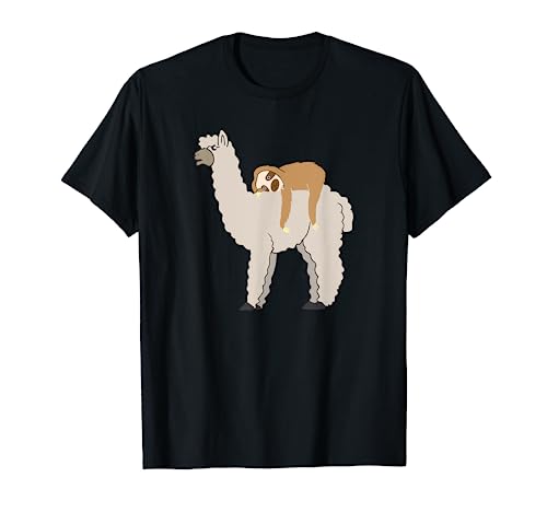 Cute & Funny Sloth Riding Llama T-Shirt