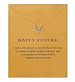 Clavicle Necklace with Card, Small Dainty Pendant,Greeting Card with Best Wish, Delicate and Classy Party Jewelry Favors, Alloy