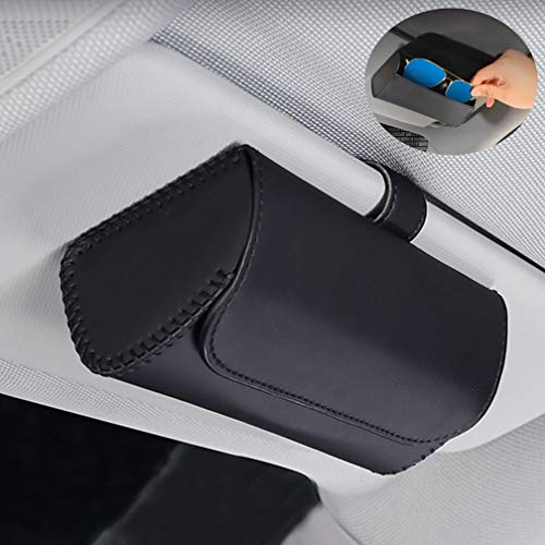 HOLDCY Car Sun Visor Glasses Sunglasses Storage Holder Clip Automotive Accessories ABS 1Pcs Apply To All Car Models Black, Beige, Gray (Black)