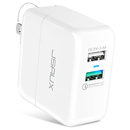 USB C Charger Foldable, JSAUX 100W USB Type-C Power Adapter PD Fast Wall Charger, Ultra Compact Laptop Charger Plug with Dual USB-C Port Compatible with MacBook Pro 16" 15" 13" / Air,-Grey
