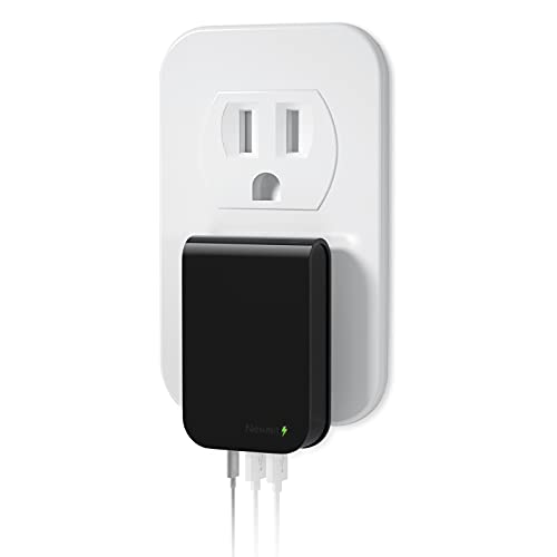 Nekmit 30W Flat USB C Charger Block, 3-Port GaN Fast Wall Charger, USB C Wall Plug for MacBook Pro/Air, iPad, iPhone, Galaxy and More