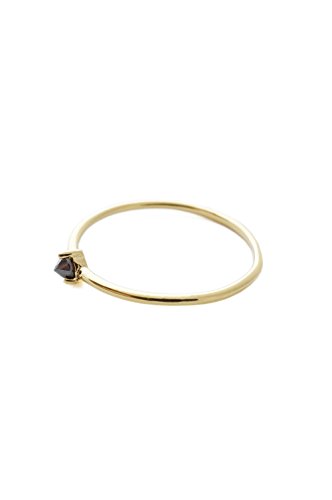 HONEYCAT Black Iron Ore Crystal Point Ring in Gold, Rose Gold, or Silver | Minimalist, Delicate Jewelry