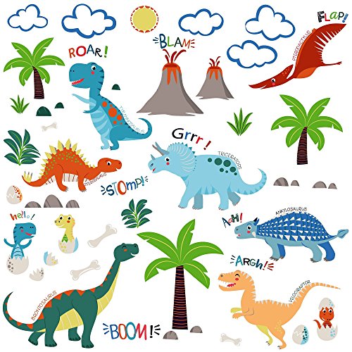 Book Cover Jurassic World Dinosaurs Decorative Peel & Stick Wall Art Sticker Decals for Boys Room or Nursery